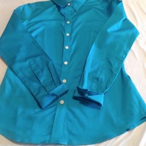 Blue color roll sleeve button up shirt breeze size a